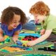 Covoras rutier cu masinute din lemn, Round the Town, 3 ani+, Melissa & Doug 713239