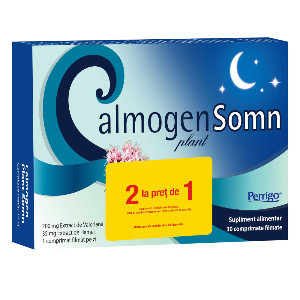 Pachet Calmogen Plant Somn 2 la pret de 1, 2x30 capsule, Perrigo