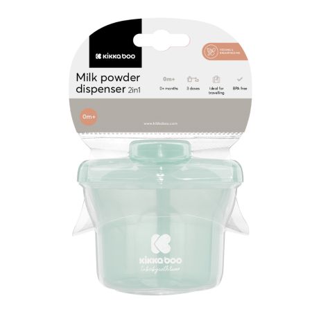 Recipient compartimentat pentru lapte praf sau gustari, 240 ml, Mint, Kikka Boo