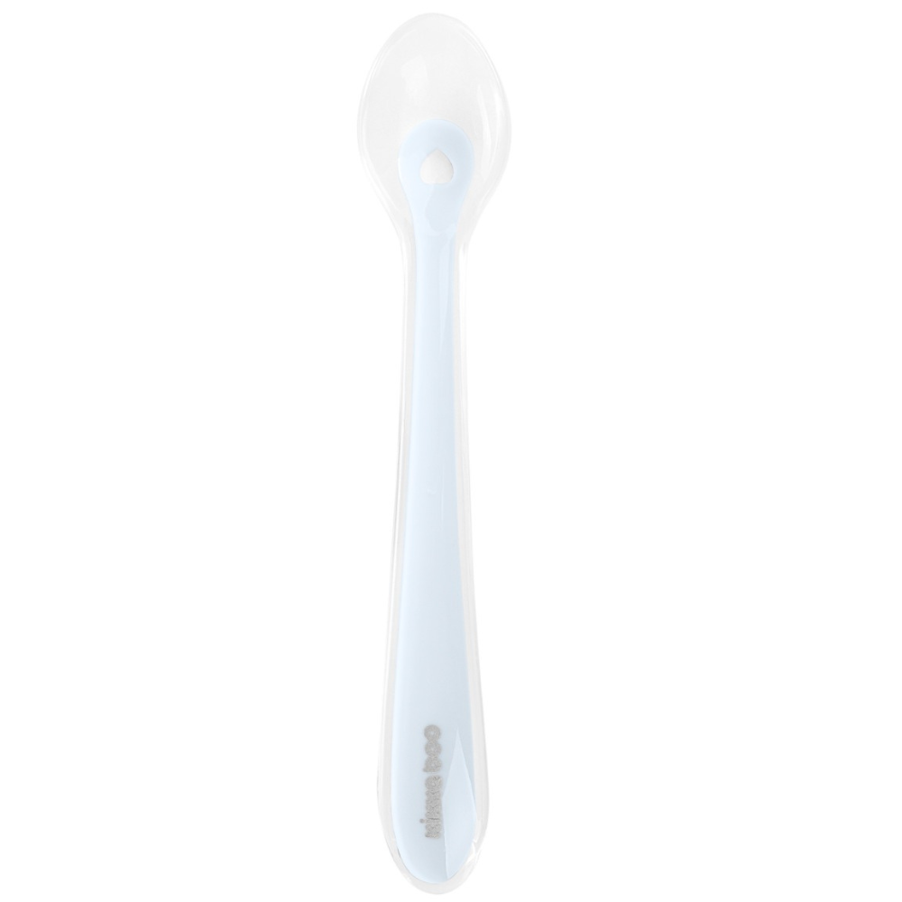 Lingurita din silicon pentru bebelusi, 4 luni+, Blue, 1 bucata, Kikka Boo