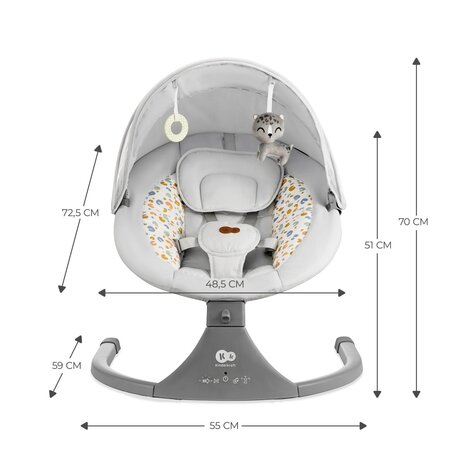 Leagan electric Lumi 2, Light Grey, Kinderkraft 713483