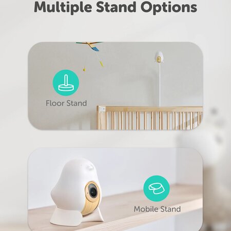 Dispozitiv inteligent WiFi de monitorizare video pentru bebelusi, CuboAi 713488