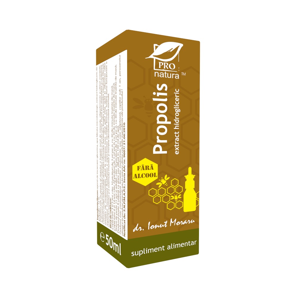 Extract de propolis hidrogliceric, 50 ml, Pro Natura