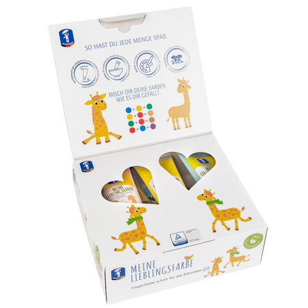 Set 6 tuburi vopsea pictura cu degetele, Pastel, 2 ani+, Feuchtmann 713749