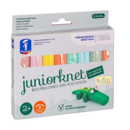 Plastilina non-toxica, 2 ani+, Pastel, 8 culori, Feuchtmann