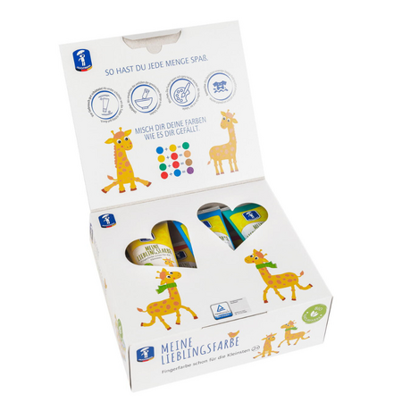 Set de 6 tuburi de vopsea pentru pictura cu degetele, Basic, 2 ani+, Feuchtmann 713778