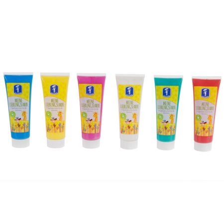 Set de 6 tuburi de vopsea pentru pictura cu degetele, Basic, 2 ani+, Feuchtmann 713777