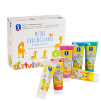 Set de 6 tuburi de vopsea pentru pictura cu degetele, Basic, 2 ani+, Feuchtmann
