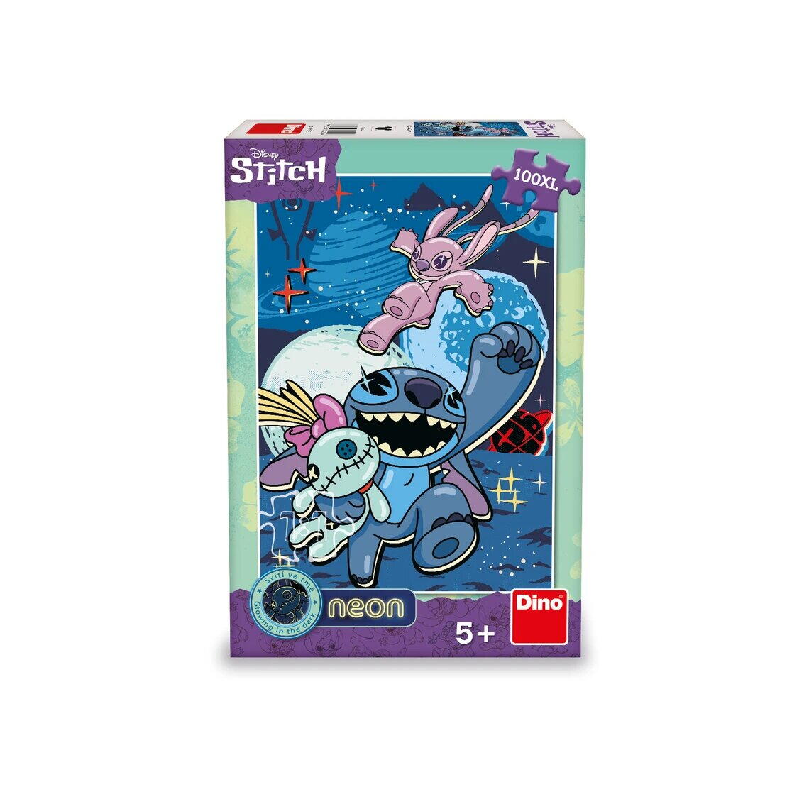 Puzzle Neon XL Stitch, 5 ani+, 100 piese, Dino