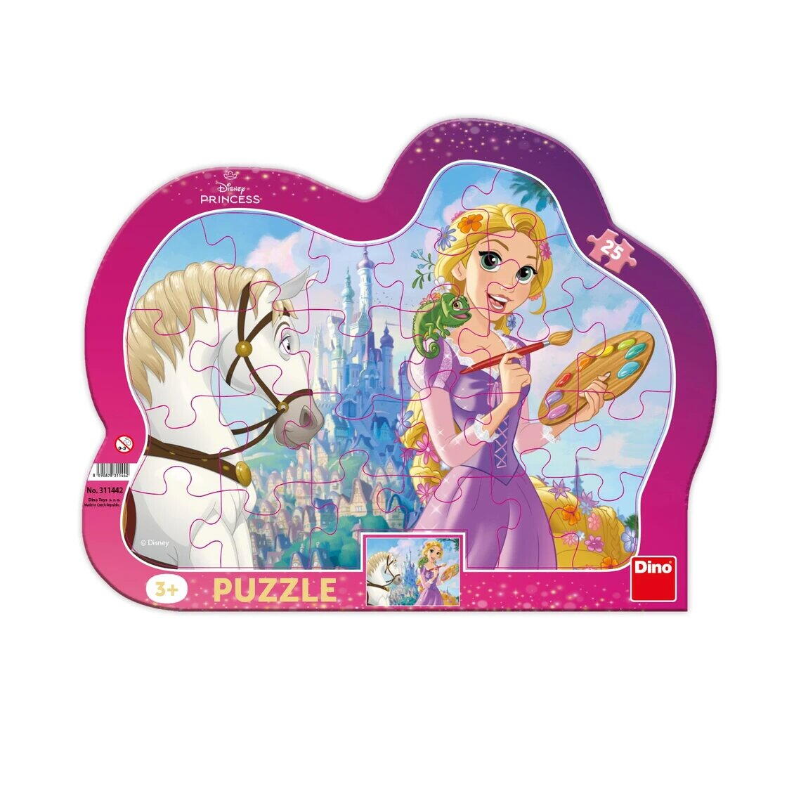 Puzzle cu rama Rapunzel, 3 ani+, 25 piese, Dino