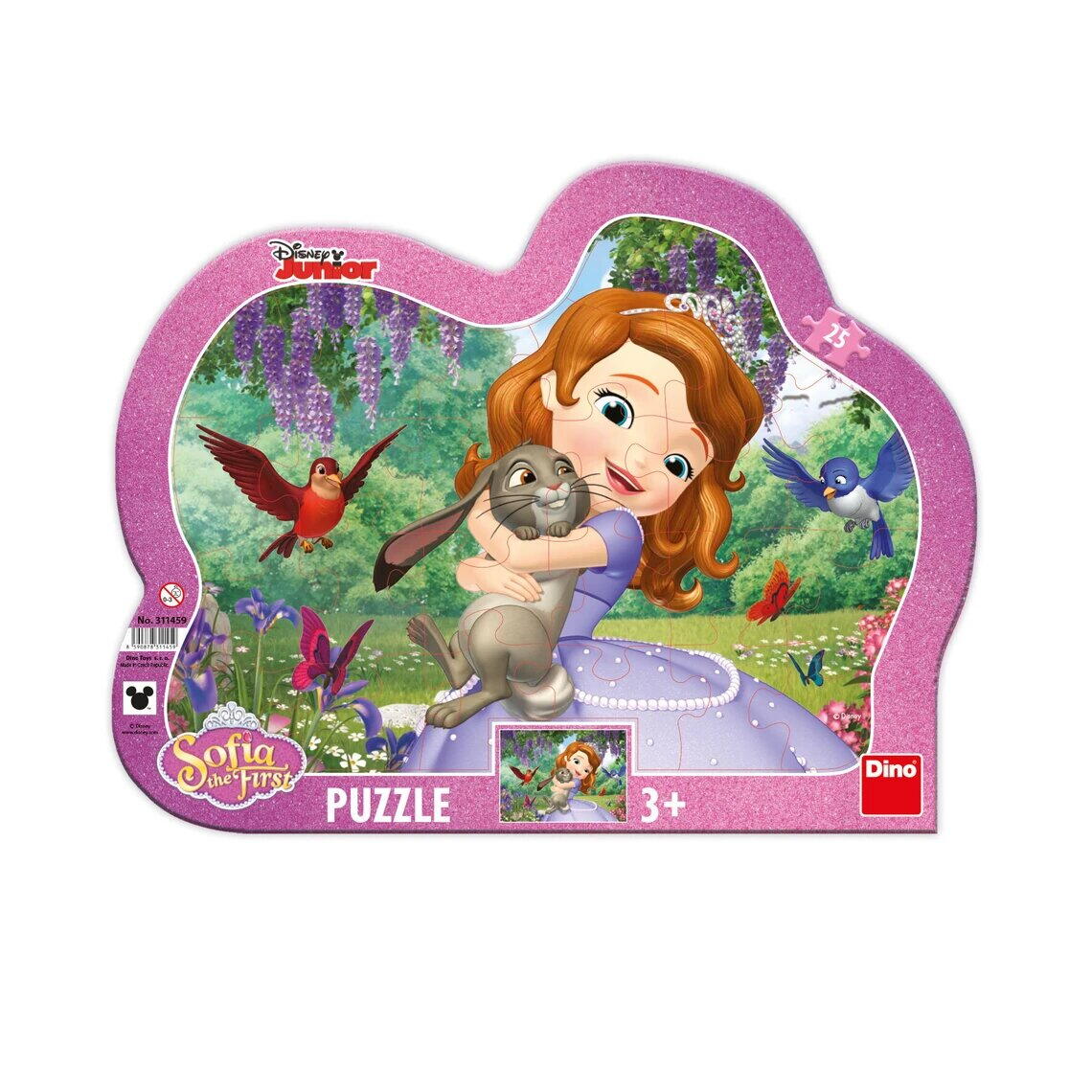 Puzzle cu rama Printesa Sofia si prietenii, 3 ani+, 25 piese, Dino