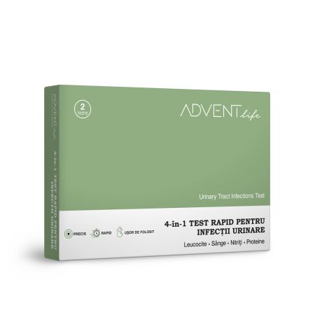 Test rapid infectii urinare 4in1, 2 bucati, Advent