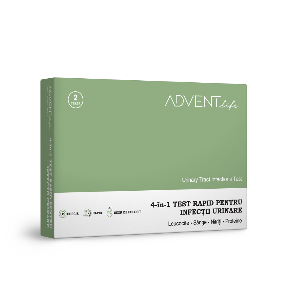 Test rapid infectii urinare 4in1, 2 bucati, Advent