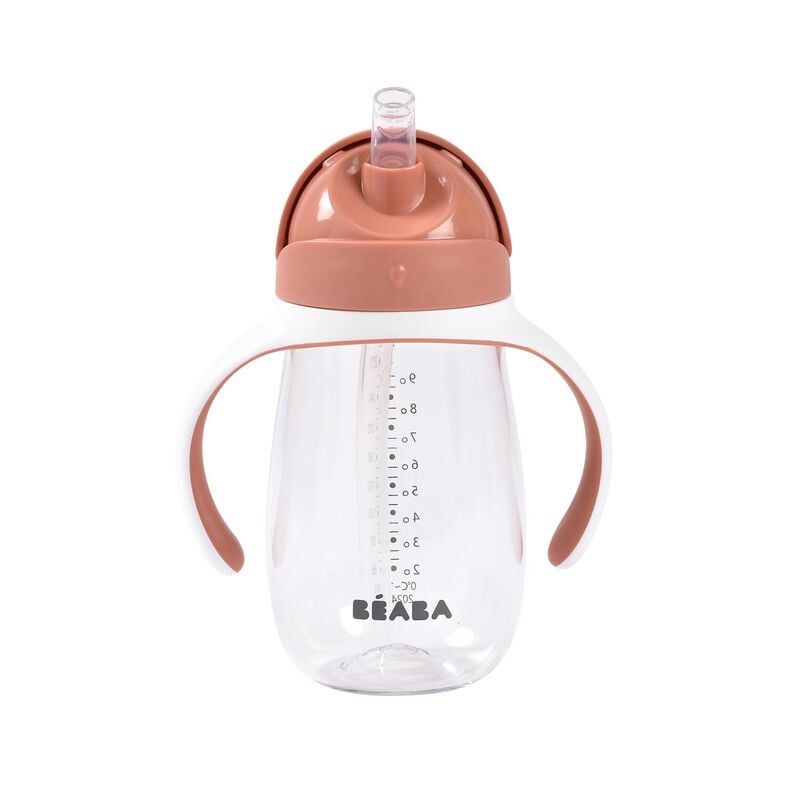 Cana cu pai din tritan, 8 luni+, Terracotta, 300 ml, Beaba