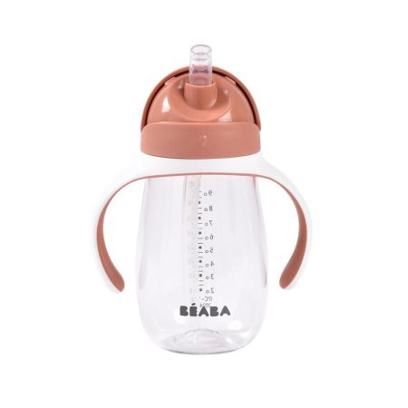 Cana cu pai din tritan, 8 luni+, Terracotta, 300 ml, Beaba