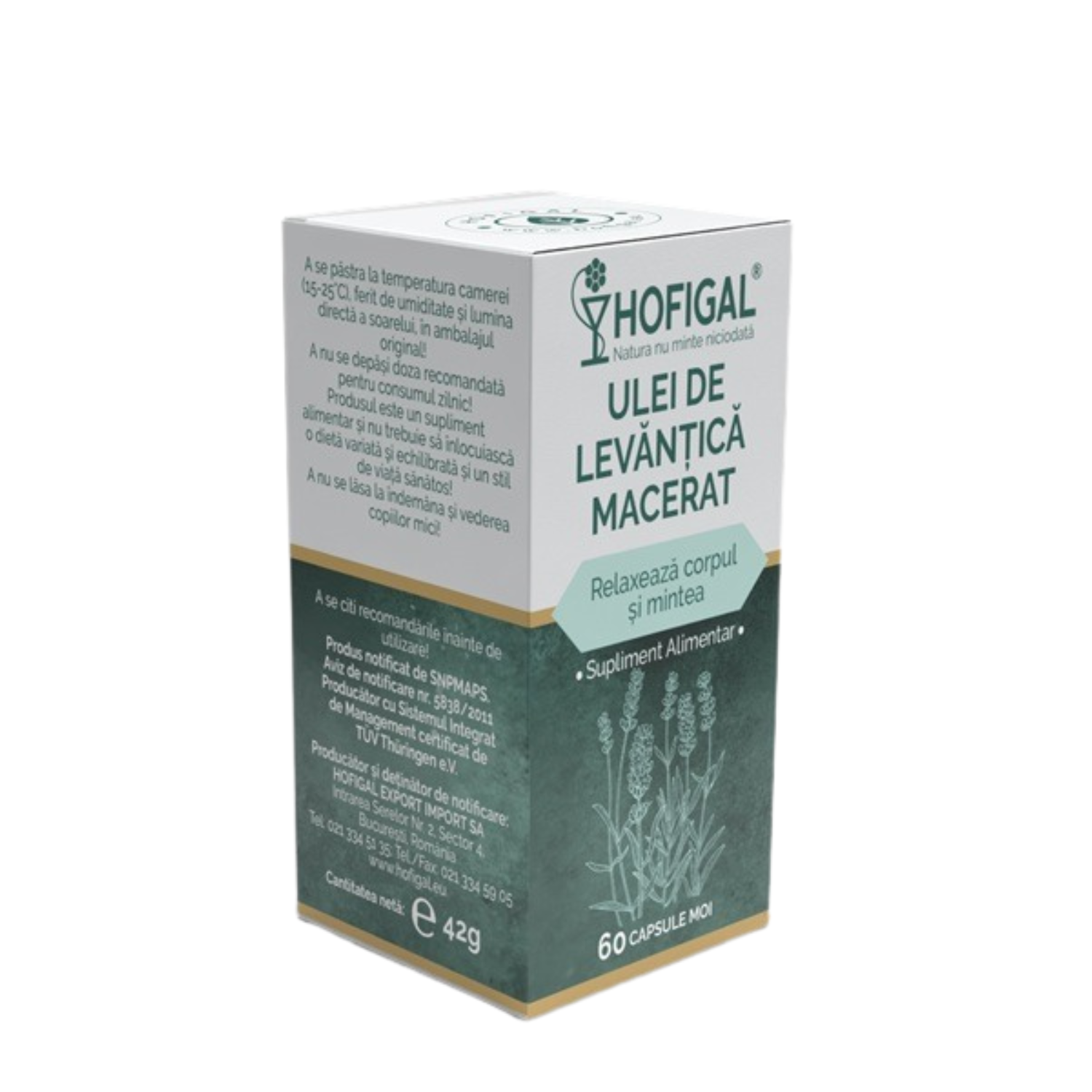 Ulei de levantica macerat, 60 capsule moi, Hofigal
