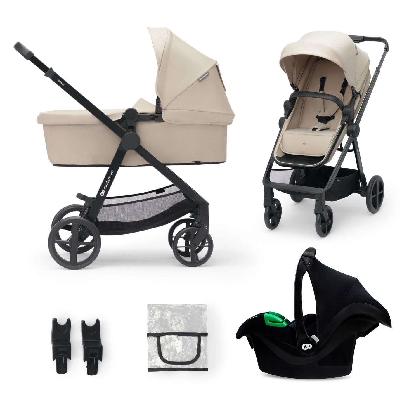 Carucior 3 in 1 Newly, Bej, Kinderkraft