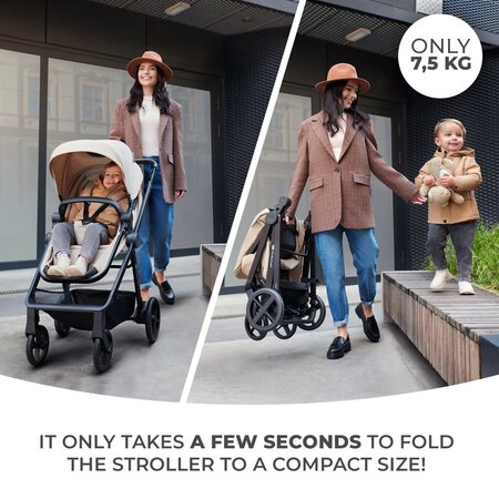 Carucior 3 in 1 Newly, Light Grey, Kinderkraft 713884