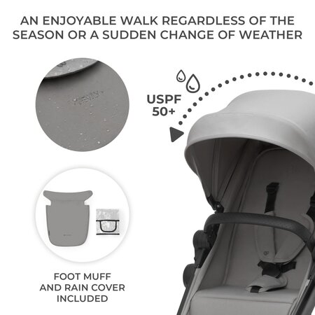 Carucior 3 in 1 Newly, Light Grey, Kinderkraft 713893