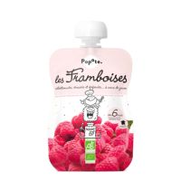 Piure Bio cu 60% zmeura, 6 luni+, 120 g, Popote