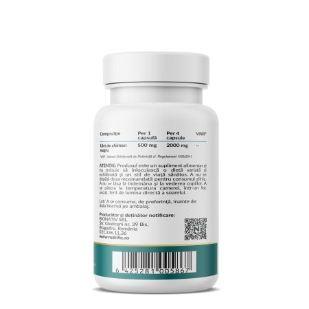 Nigella Ulei de Chimen Negru, 500 mg, 60 capsule moi, Nutrific 713953