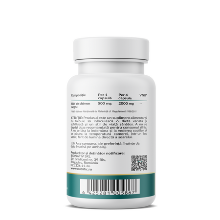 Nigella Ulei de Chimen Negru, 500 mg, 60 capsule moi, Nutrific 713953
