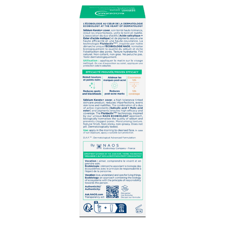 Gel crema nuantator anti-imperfectiuni Sebium Kerato+ Cover, 30 ml, Bioderma 714053