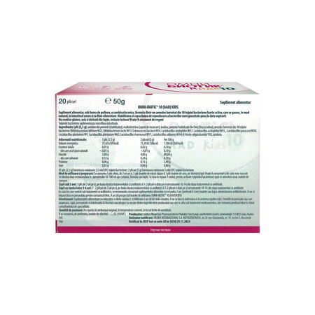 Omnibiotic 10 Kids, 20 plicuri, Institut AllergoSan 782884