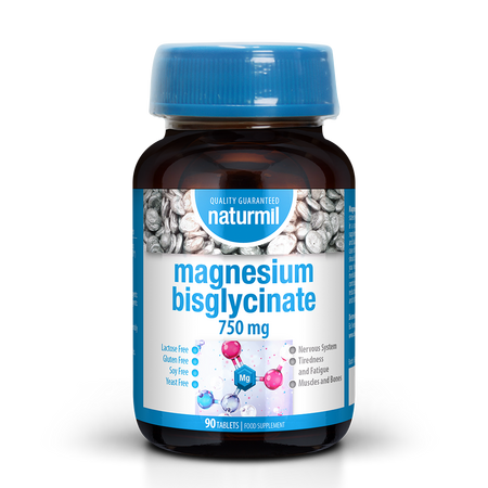 Magneziu Bisglicinat, 750 mg, 90 tablete, Naturmil