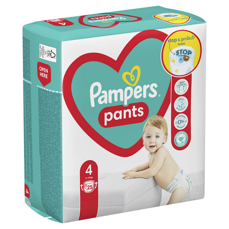 Scutece Pants Stop&Protect, Nr. 4, 9-15 kg, 25 buc, Pampers 531363