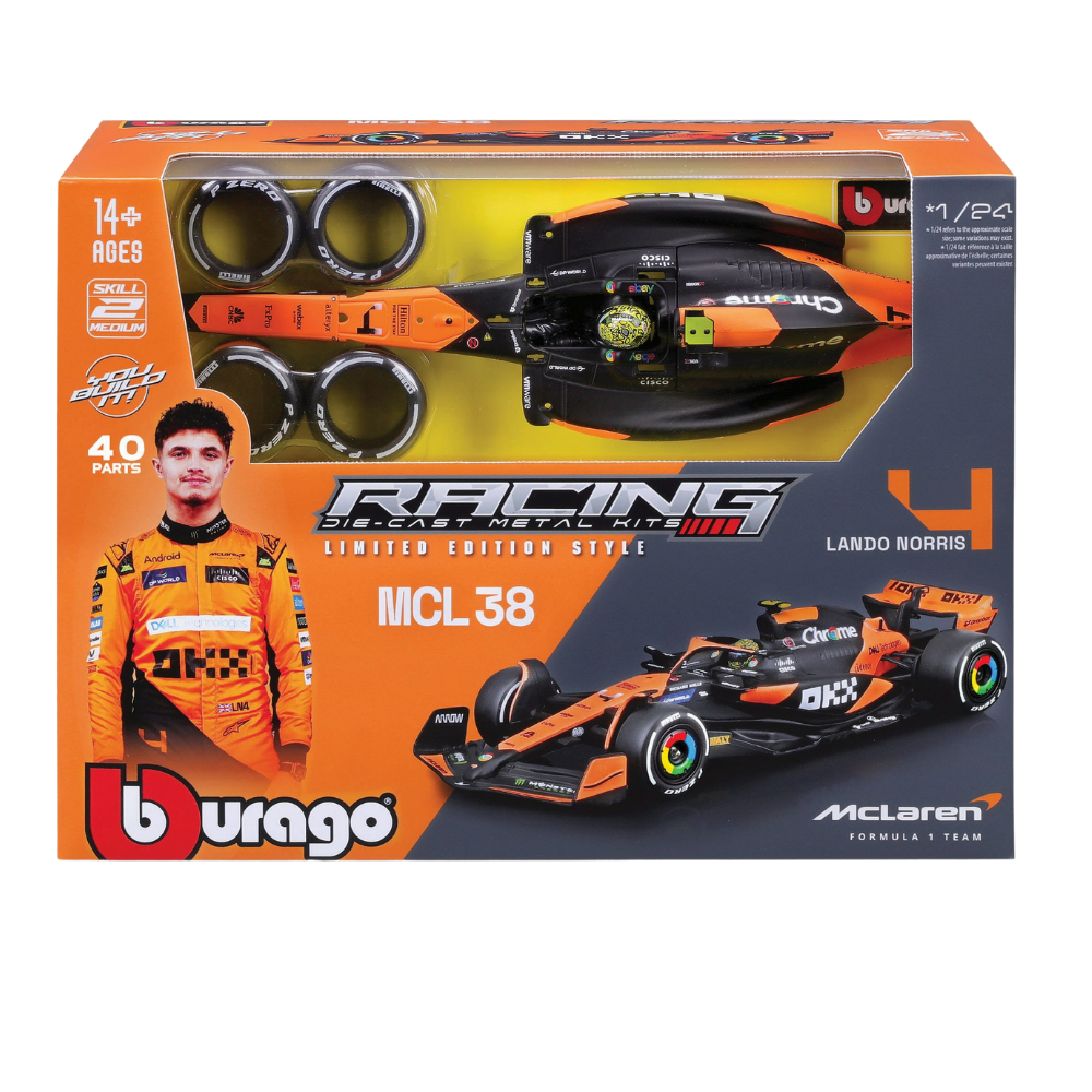 Kit auto de asamblat Forumla 1 Lando Noris, 2024, 14 ani+, Bburago
