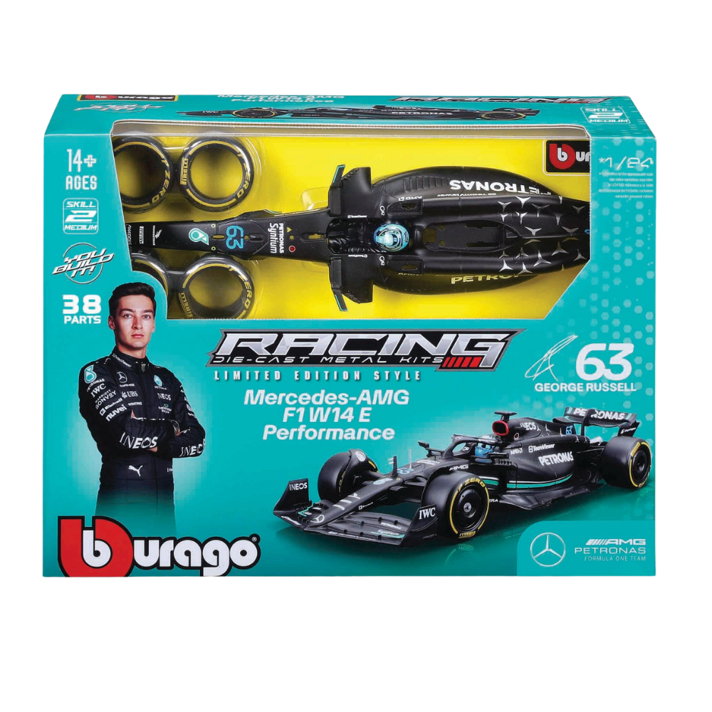 Kit auto de asamblat Forumla 1 George Russell, 2024, 14 ani+, Bburago