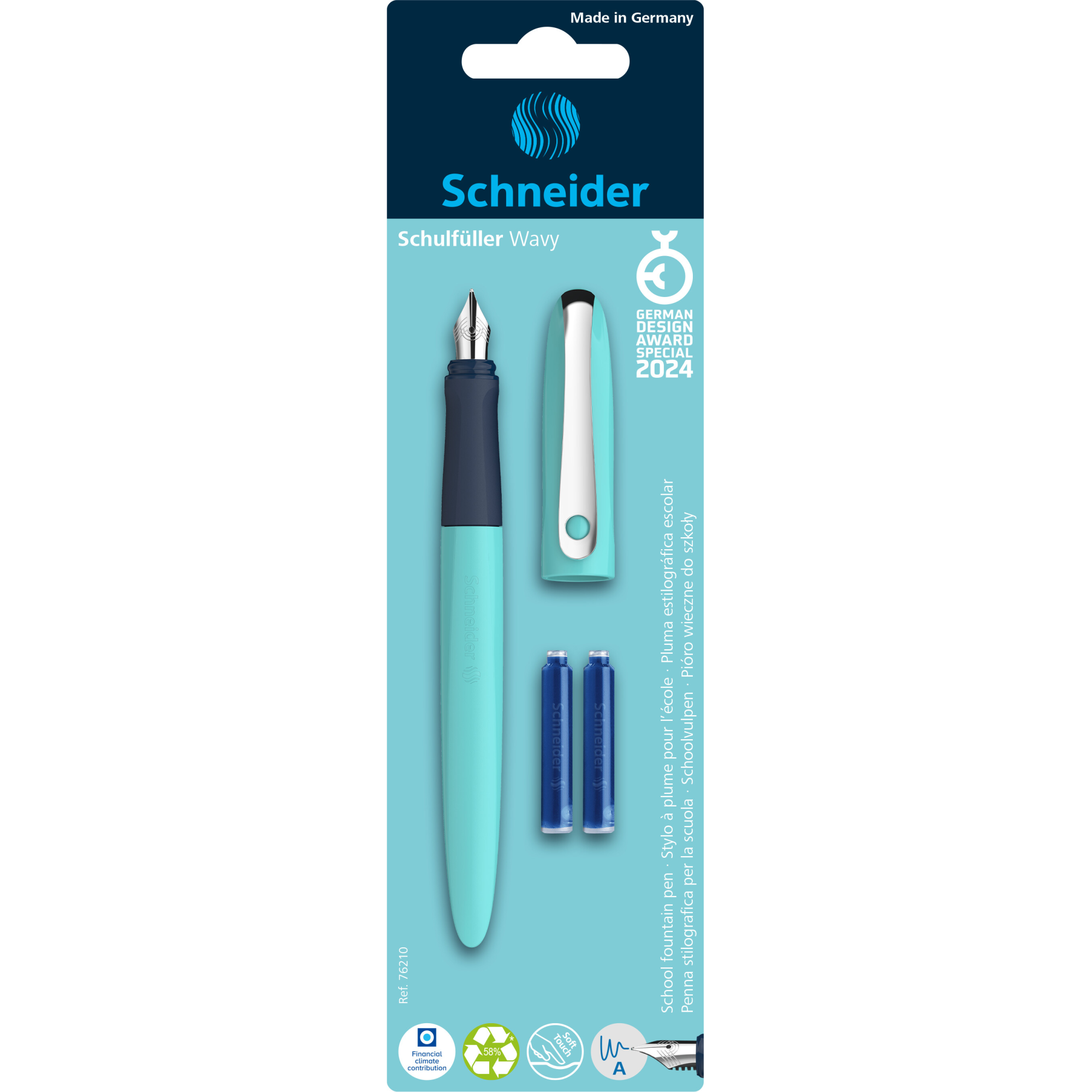 Stilou Wavy, Turquoise, 1 bucata, Schneider