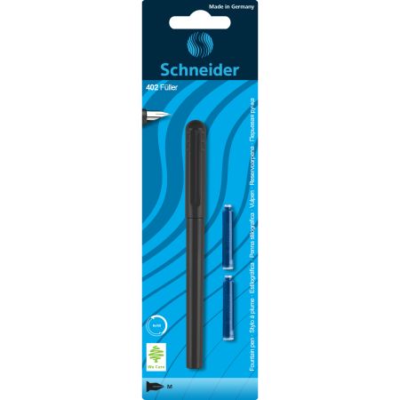 Stilou Unicolor, Negru, 1 bucata + 2 rezerve, Schneider