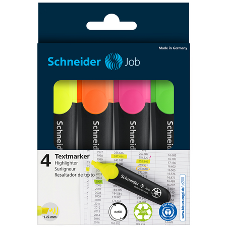 Textmarker Job, 4 culori, Schneider 714507