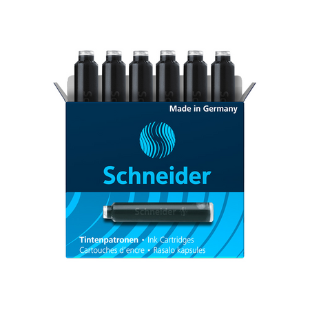 Patron stilou, Negru, 6 bucati, Schneider