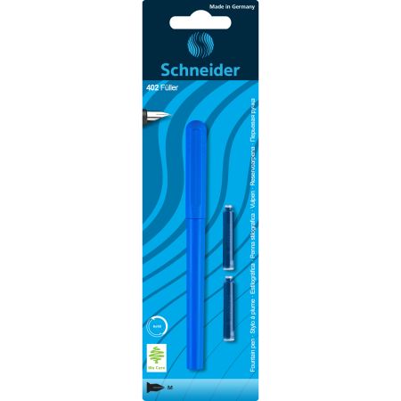 Stilou Unicolor, Albastru, 1 bucata + 2 rezerve, Schneider