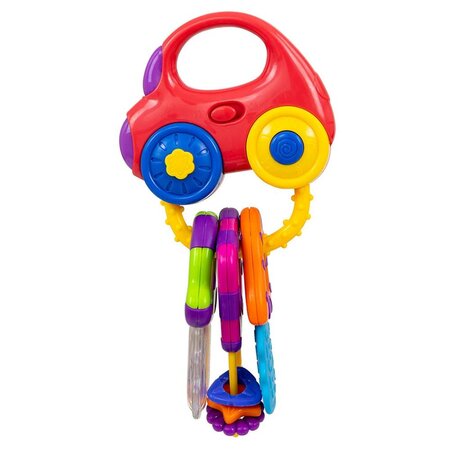 Jucarie de dentitie cu lumini si sunete, Brum Brum Rattle Car, Milly Mally 714539