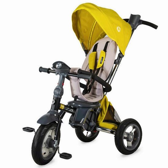 Tricicleta 4 in 1 pentru copii Velo Air, Mustar