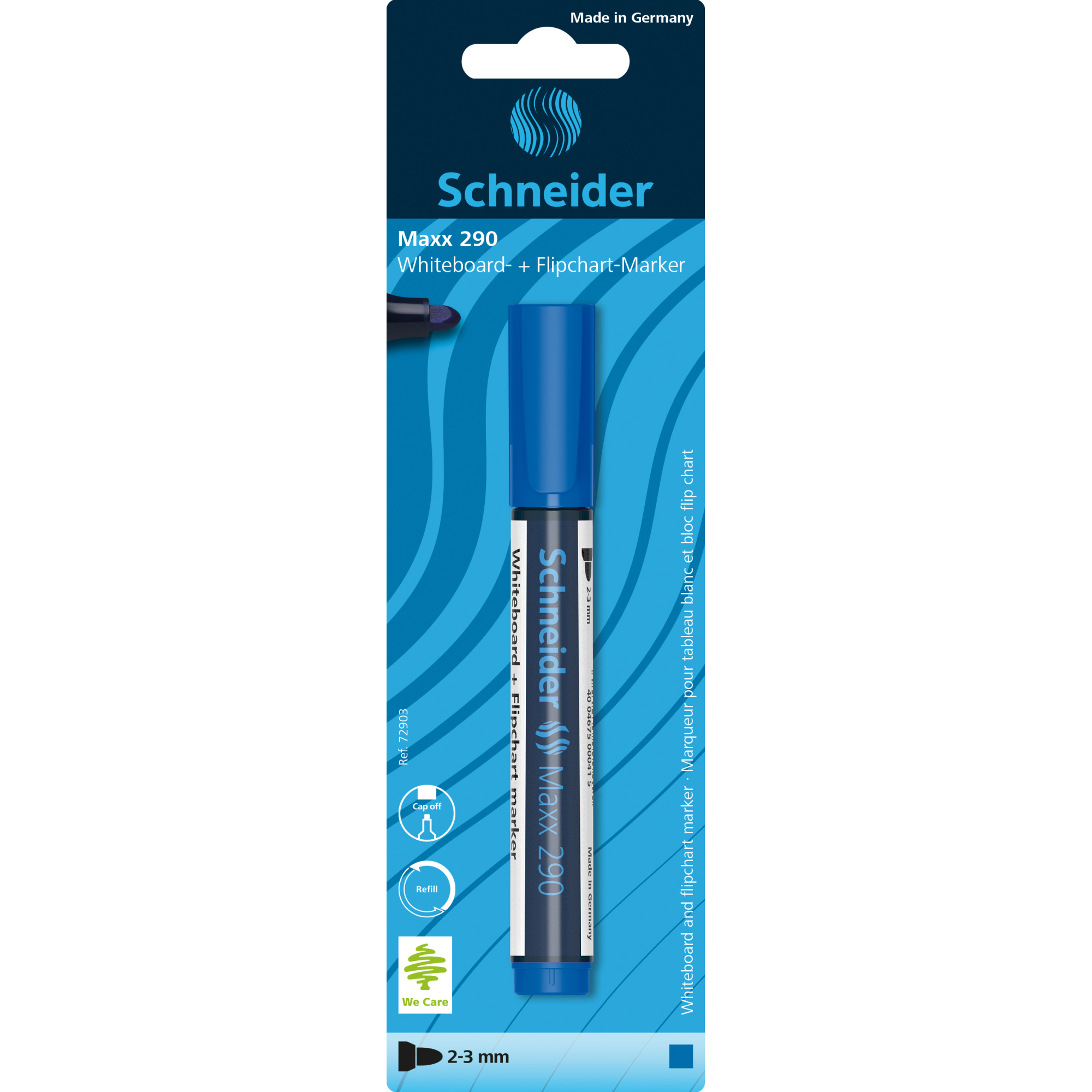 Marker pentru whiteboard 2-3 mm Maxx 290, Albastru, Schneider
