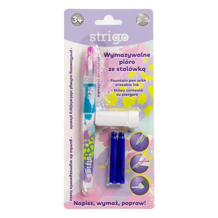 Stilou cu cerneala si stergere prin frictiune, Roz, 1 bucata, Strigo