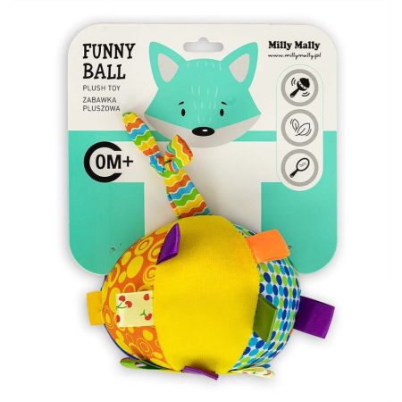 Jucarie din plus Bila senzoriala colorata, 0 luni+, Milly Mally