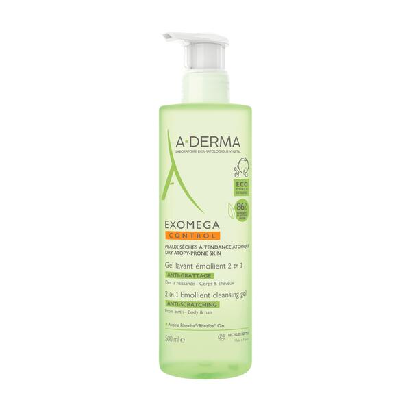 Gel de curatare 2-in-1 piele uscata cu tendinta atopica Exomega Control, 500 ml, A-Derma