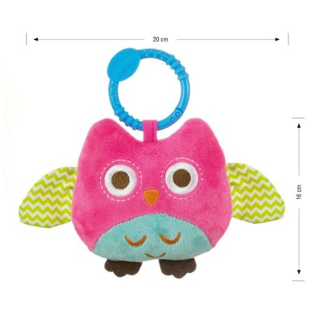 Jucarie de plus Happy Owl Pink, 0 luni+, Milly Mally 715306