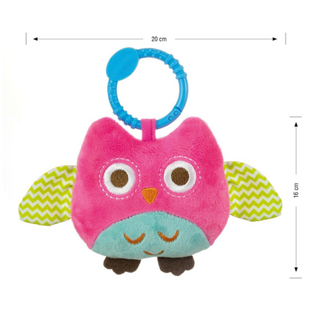 Jucarie de plus Happy Owl Pink, 0 luni+, Milly Mally 715306