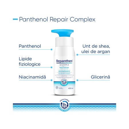 Lotiune reparatoare pentru corp Bepanthen Derma, 400 ml, Bayer 789787