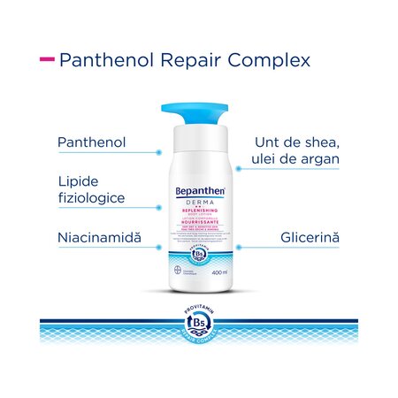 Crema relipidanta pentru corp Bepanthen Derma, 400 ml, Bayer 789761