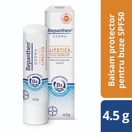 Balsam pentru buze protector cu SPF 50 Bepanthen Derma, 4.5 g, Bayer 789728