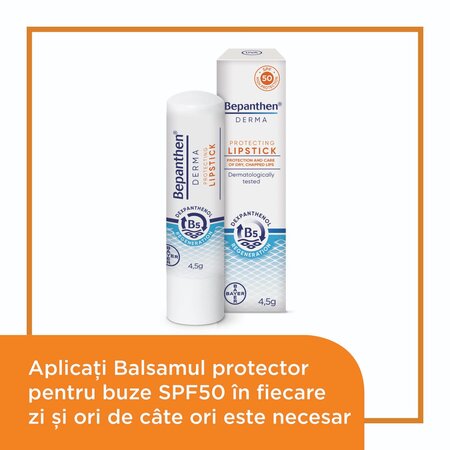 Balsam pentru buze protector cu SPF 50 Bepanthen Derma, 4.5 g, Bayer 789731