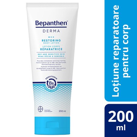 Lotiune reparatoare pentru corp Bepanthen Derma, 200 ml, Bayer 789766